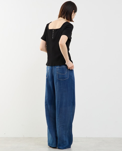 前後2WAYスクエアネックカットソー 詳細画像 ブラック 5