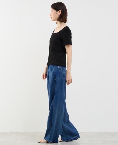 前後2WAYスクエアネックカットソー 詳細画像 ブラック 6