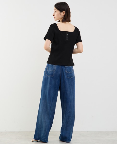 前後2WAYスクエアネックカットソー 詳細画像 ブラック 7