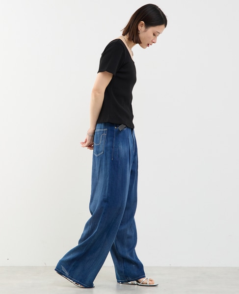 前後2WAYスクエアネックカットソー 詳細画像 ブラック 8