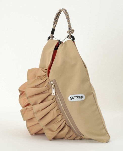 【RISLEY×OUTDOOR(リズレイ×アウトドア)】トライアングルフリルバッグ［R2501-TFB36］ 詳細画像 ベージュ 2