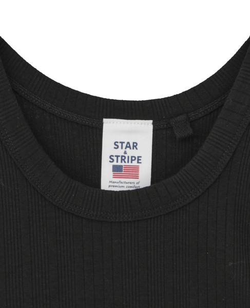【STAR&STRIPE/スターアンドストライプ】リブクロップドタンクトップ 詳細画像 ブラック 3