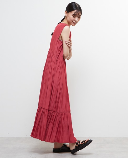 ボートネックギャザーティアードワンピース 詳細画像 チェリーピンク 9