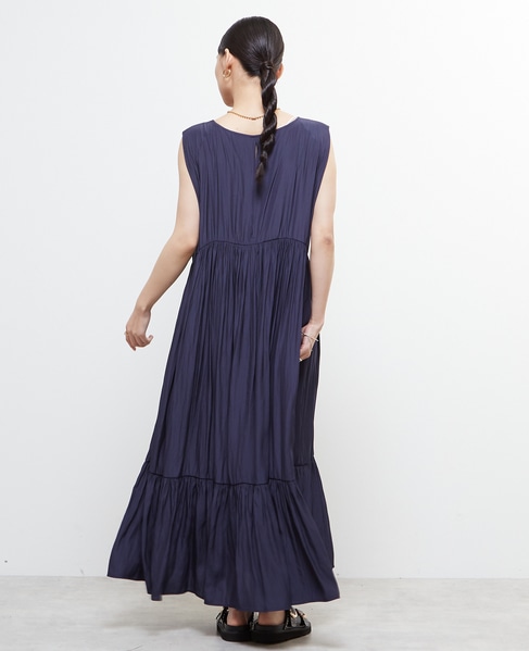 ボートネックギャザーティアードワンピース 詳細画像 ネイビー 6