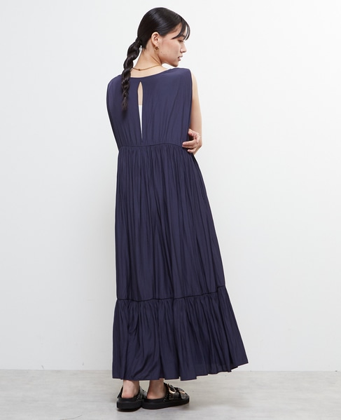 ボートネックギャザーティアードワンピース 詳細画像 ネイビー 7