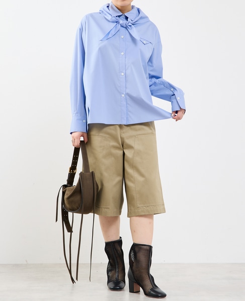 スカーフ付ビックシャツ 詳細画像 サックスブルー 1