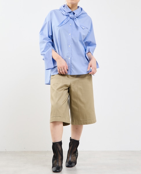 スカーフ付ビックシャツ 詳細画像 サックスブルー 3