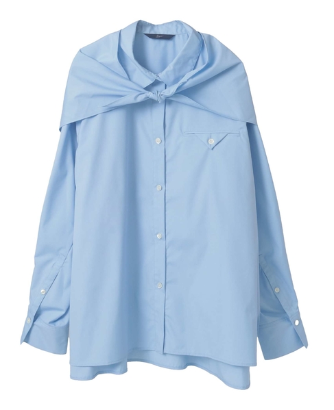 スカーフ付ビックシャツ 詳細画像 サックスブルー 7