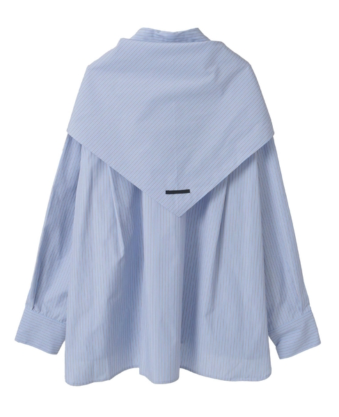 スカーフ付ビックシャツ 詳細画像 ストライプ 7