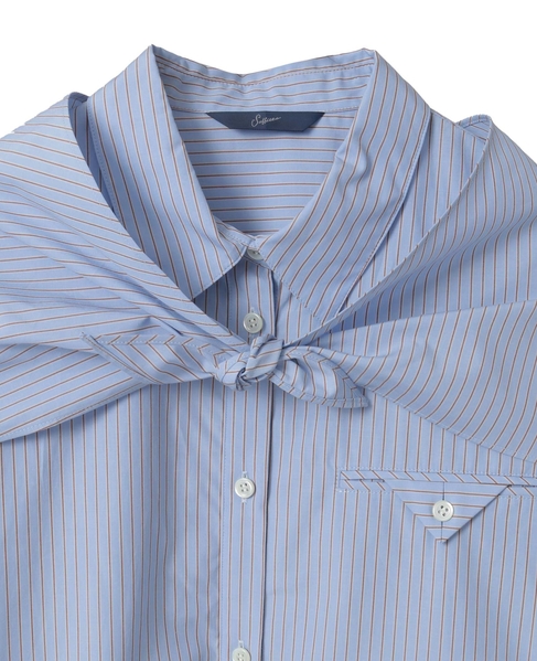 スカーフ付ビックシャツ 詳細画像 ストライプ 8