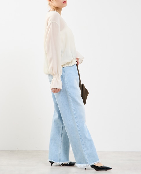 深Vネックブラウス 詳細画像 オフホワイト 7