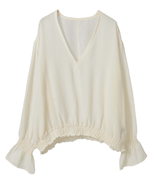 深Vネックブラウス 詳細画像 オフホワイト 9