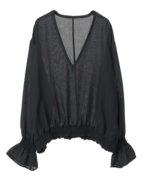 深Vネックブラウス 詳細画像 ブラック 10