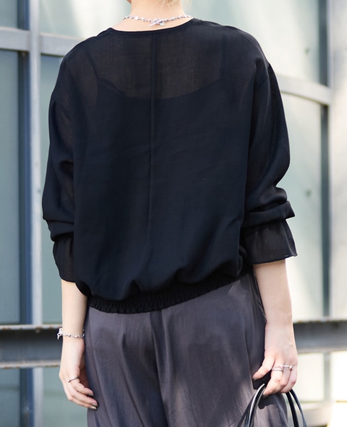 深Vネックブラウス 詳細画像 ブラック 3