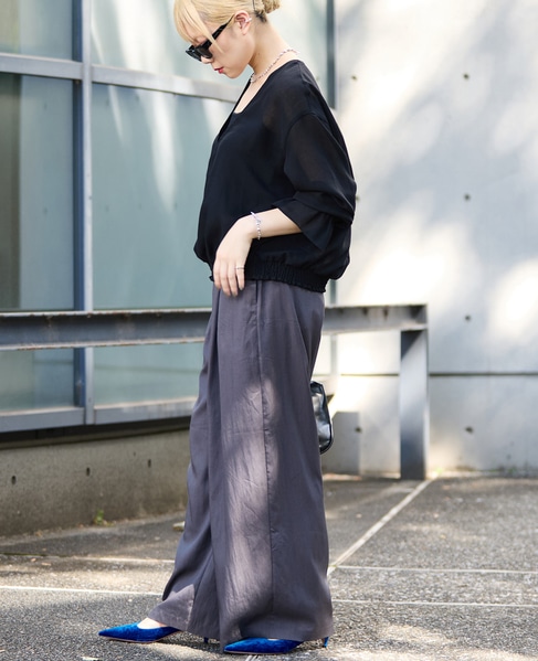 深Vネックブラウス 詳細画像 ブラック 5