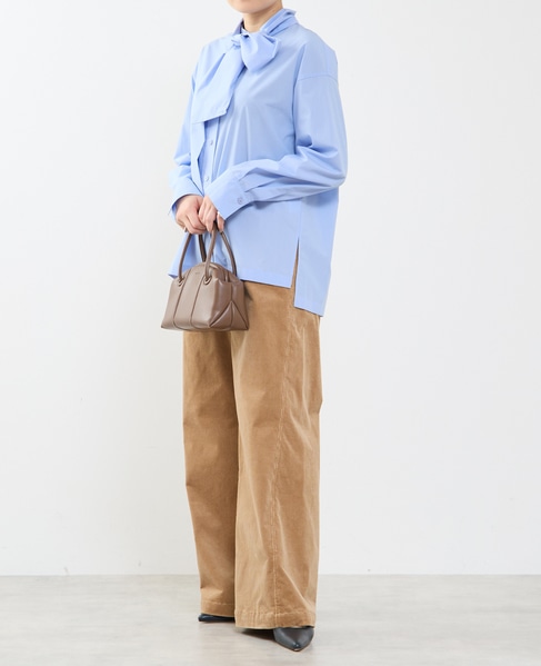 タイ付き（取り外し可能）ブラウス 詳細画像 ブルー 6