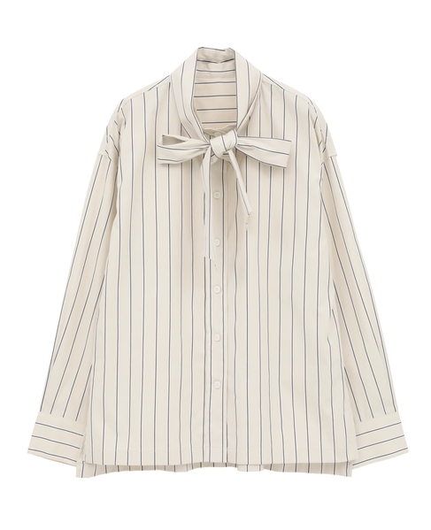 タイ付き（取り外し可能）ブラウス 詳細画像 ベージュ系その他 18