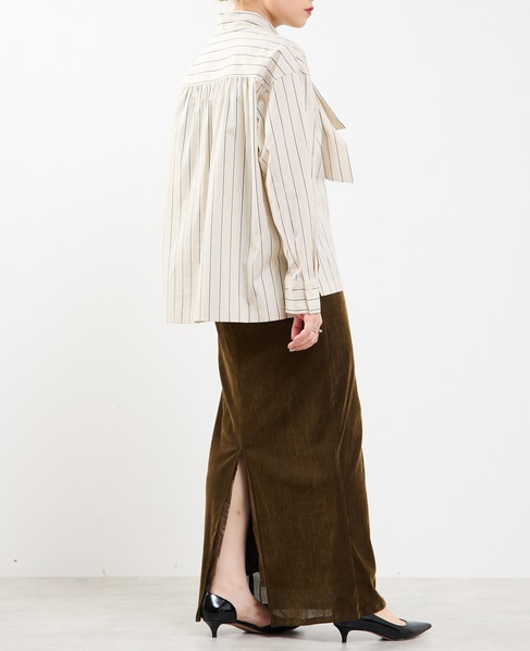 タイ付き（取り外し可能）ブラウス 詳細画像 ベージュ系その他 9