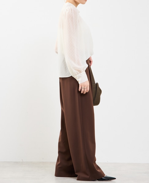 カットジャカードシアーパフスリーブブラウス 詳細画像 オフホワイト 7