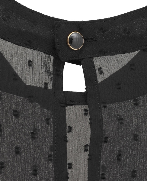 カットジャカードシアーパフスリーブブラウス 詳細画像 ブラック 12