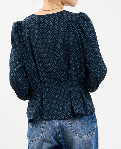 Vネックウエストタックブラウス 詳細画像 グリーン系その他 13