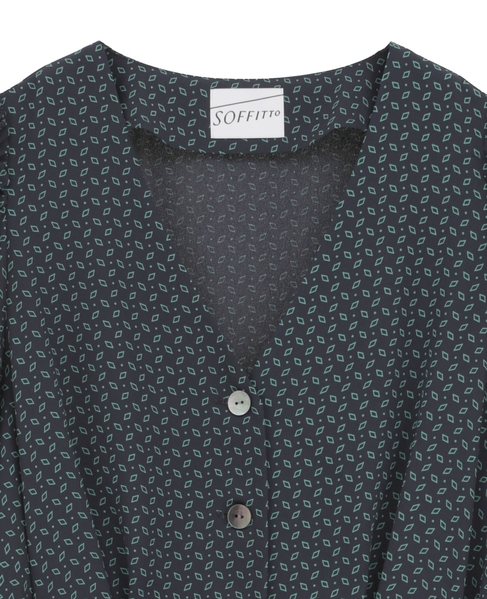 Vネックウエストタックブラウス 詳細画像 グリーン系その他 16