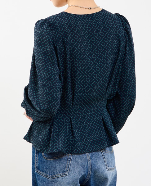 Vネックウエストタックブラウス 詳細画像 グリーン系その他 3