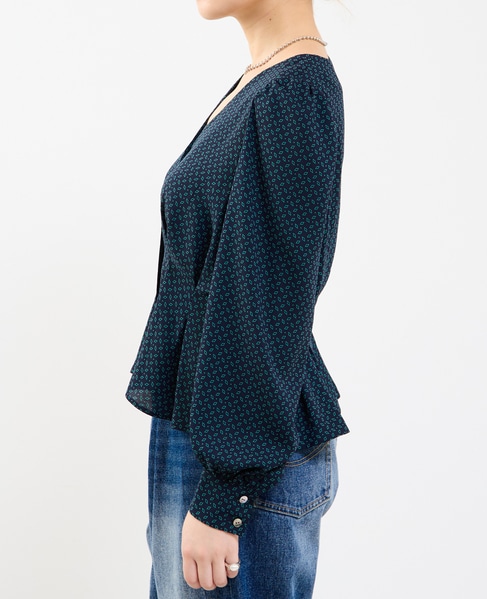 Vネックウエストタックブラウス 詳細画像 グリーン系その他 5