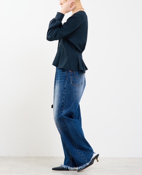 Vネックウエストタックブラウス 詳細画像 グリーン系その他 9