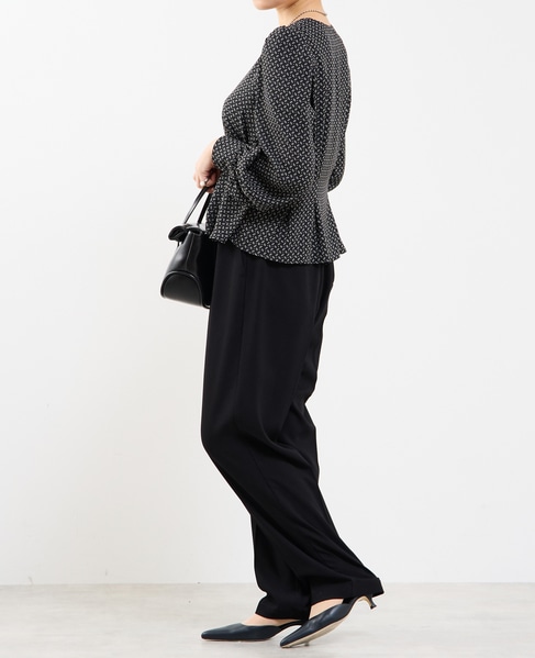 Vネックウエストタックブラウス 詳細画像 ブラック系その他 6