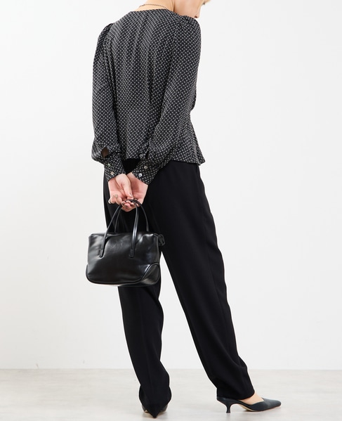 Vネックウエストタックブラウス 詳細画像 ブラック系その他 7