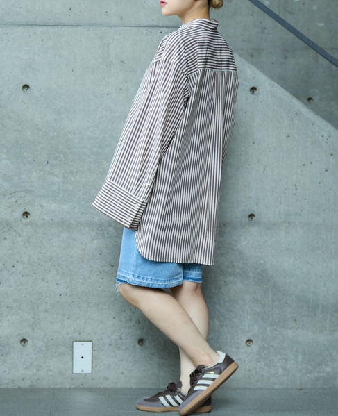 【A＿/エース】タイプライターオーバーシャツ 詳細画像 ブラウン系その他 5