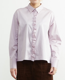 前立てフリル袖ボリュームブラウス