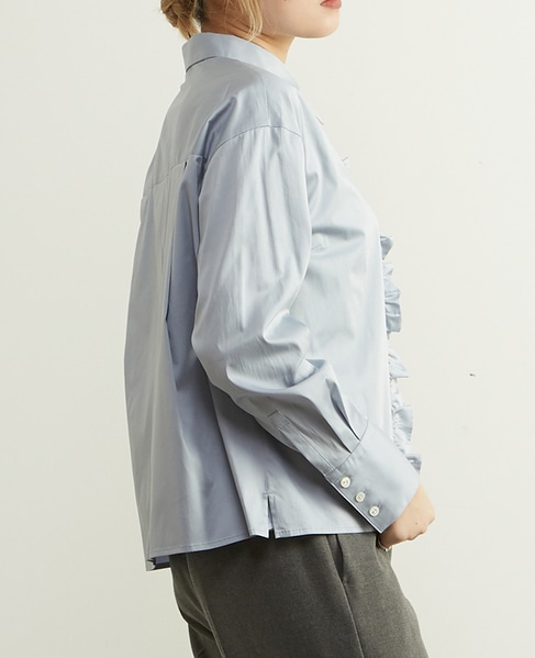 前立てフリル袖ボリュームブラウス 詳細画像 ライトブルー 2