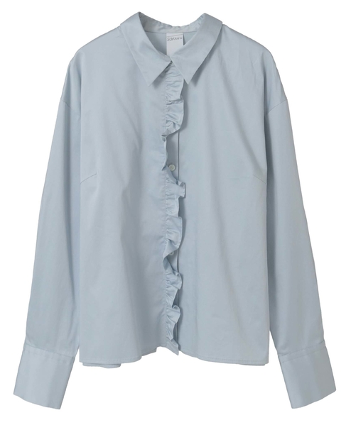 前立てフリル袖ボリュームブラウス 詳細画像 ライトブルー 9