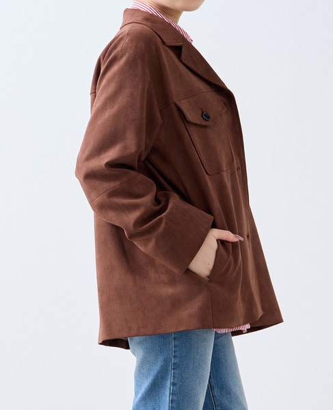 スウェード調ブルゾン 詳細画像 ブラウン 2