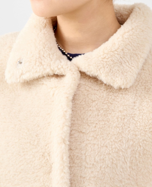 スタンド袖口リブミドル丈ファーコート 詳細画像 ベージュ系その他 12