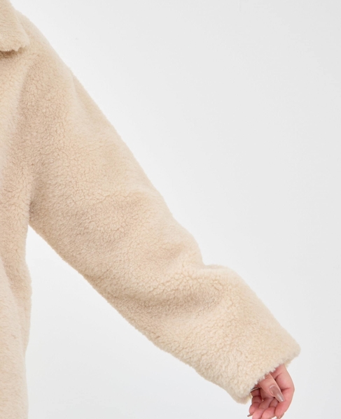 スタンド袖口リブミドル丈ファーコート 詳細画像 ベージュ系その他 15