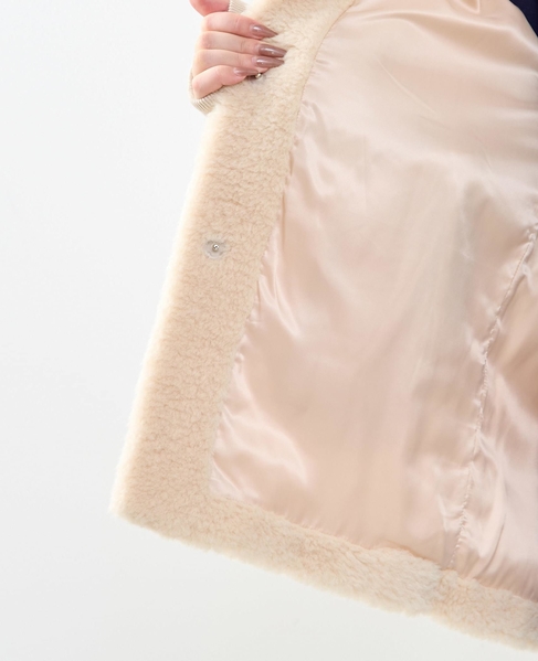 スタンド袖口リブミドル丈ファーコート 詳細画像 ベージュ系その他 17