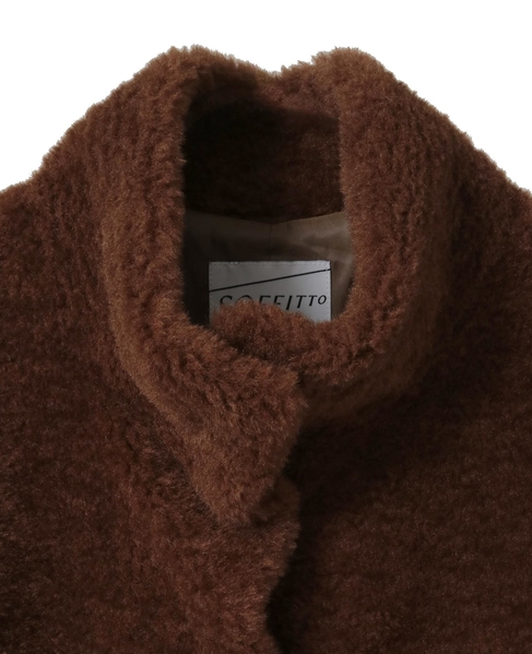 スタンド袖口リブミドル丈ファーコート 詳細画像 ブラウン系その他 15