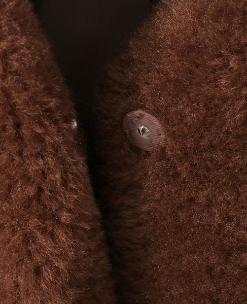 スタンド袖口リブミドル丈ファーコート 詳細画像 ブラウン系その他 18