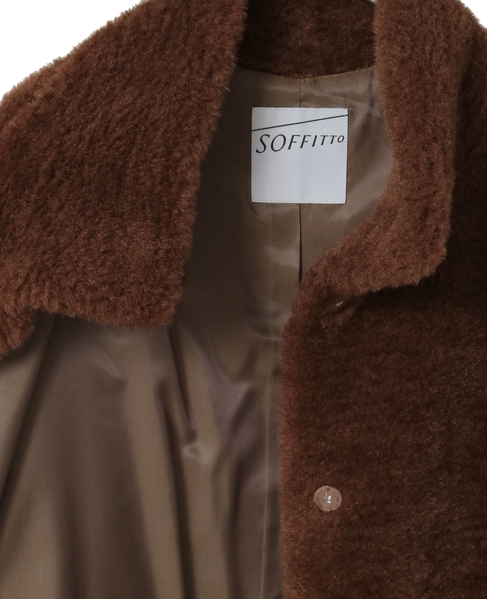 スタンド袖口リブミドル丈ファーコート 詳細画像 ブラウン系その他 19