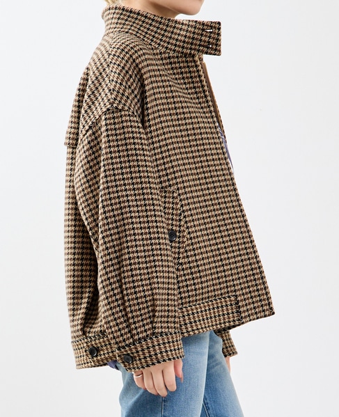 オーバーサイズジップコート 詳細画像 ハウンドトゥース 2
