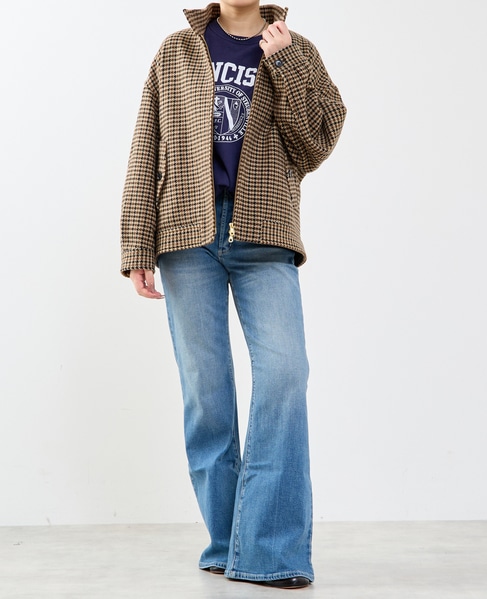 オーバーサイズジップコート 詳細画像 ハウンドトゥース 5