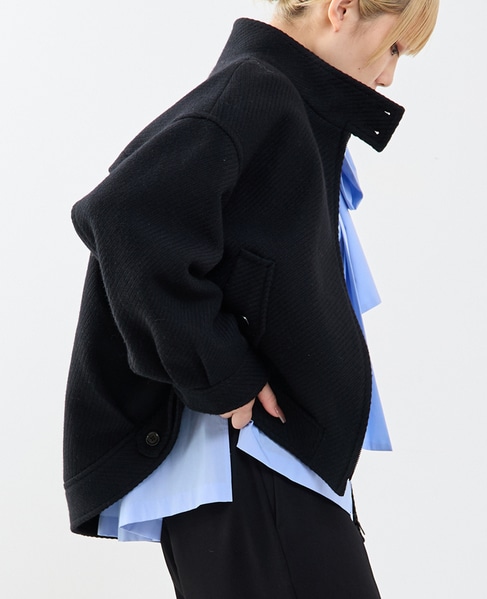 オーバーサイズジップコート 詳細画像 ブラック 2