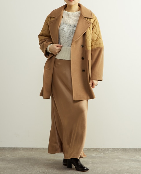 キルトドッキングコート 詳細画像 キャメル 2
