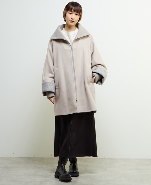 【nota della mano sinistra（ノータ デラ マノ シニストラ）】ドルマンファスナーハイネックコート 詳細画像 ベージュ 1