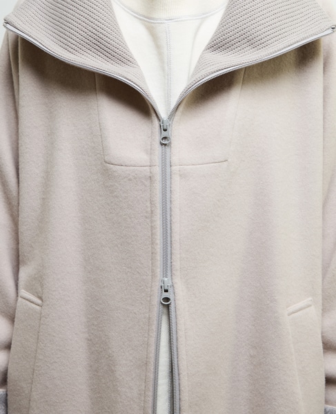 【nota della mano sinistra（ノータ デラ マノ シニストラ）】ドルマンファスナーハイネックコート 詳細画像 ベージュ 16