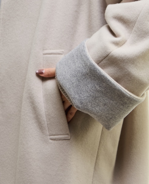 【nota della mano sinistra（ノータ デラ マノ シニストラ）】ドルマンファスナーハイネックコート 詳細画像 ベージュ 17