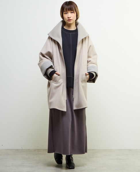 【nota della mano sinistra（ノータ デラ マノ シニストラ）】ドルマンファスナーハイネックコート 詳細画像 ベージュ 2